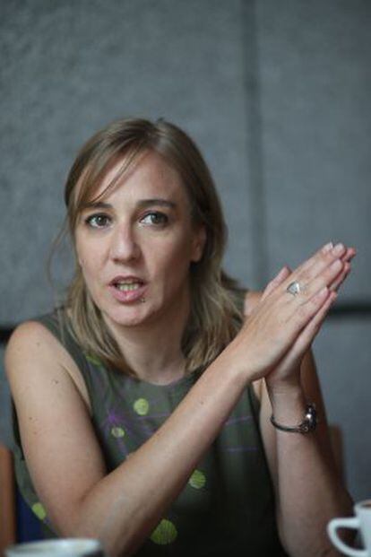 Tania Sánchez, durante la entrevista, en Madrid.