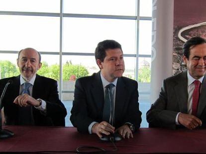 Alfredo Pérez Rubalcaba, José Bono y Emiliano García-Page.