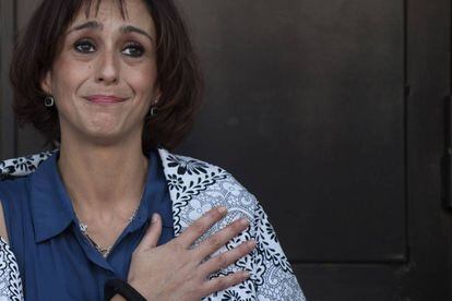Juana Rivas, dimarts passat a la sortida dels jutjats de Granada.