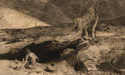 'Anacoreta', de Marià Fortuny, cap al 1869, un dels gravats seleccionats per Artur Ramon entre els seus preferits.