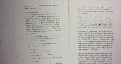 Dos páginas del manuscrito original de la novela 'Òpera Àcid'.