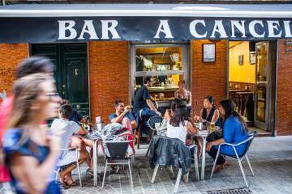 Terraza del bar A Cancela, en A Coruña.