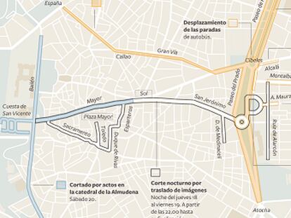 Durante una semana, dos de las principales arterias de la capital permanecerán completamente cerradas al tráfico.