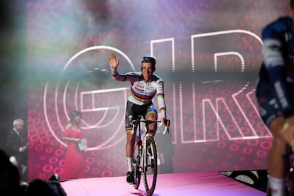 Evenepoel, el jueves, en la presentación del Giro en Pescara.
