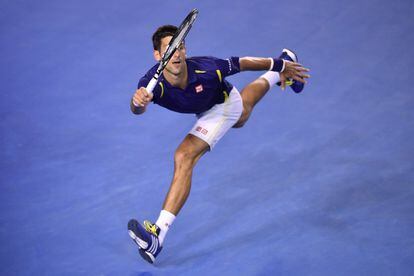 Djokovic durante el partido contra Federer.