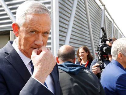 El exgeneral Benny Gantz, candidato centrista en las elecciones israelíes, el lunes en Tel Aviv. 