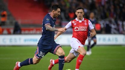 Messi en su primer partido con el PSG este domingo ante el Stade Reims.