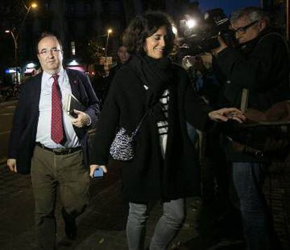 Miquel Iceta, esta tarde, a su llegada a la Delegación.