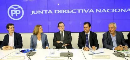 Casado, Cospedal, Rajoy, Martínez Maíllo, Arenas, este jueves.
