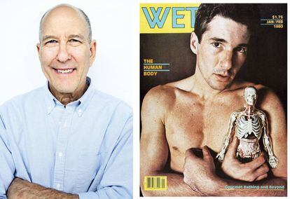 A la izquierda Leonard Koren fotografiado para ICON Design. A la derecha, portada de 1980 de 'Wet', protagonizada por Richard Gere antes de ser conocido. Este fue uno de los proyectos de Koren en el rato que trabajó. |