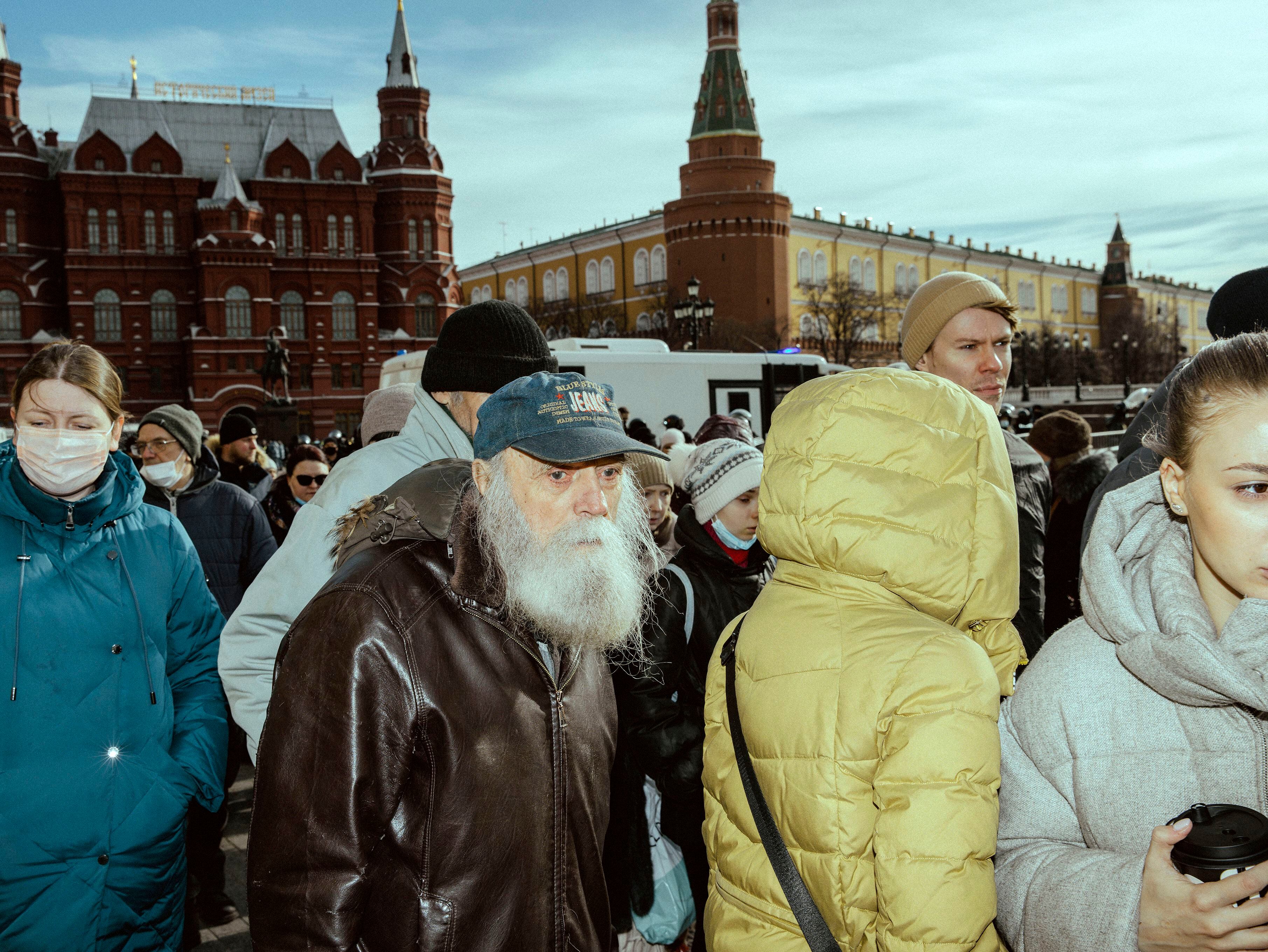 Protesta contra la guerra en Moscú, el 6 de marzo. 