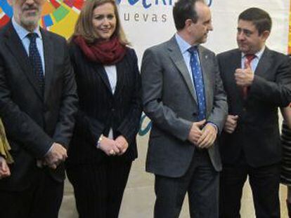 Cortecero, Serrano, Rodr&iacute;guez y Reyes, en la presentaci&oacute;n del plan de turismo interior.