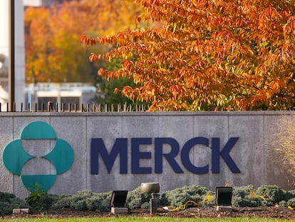 Logo de la farmacéutica estadounidense Merck, conocida fuera de Estados Unidos como MSD, en su sede en Kenilworth (Nueva Jersey).