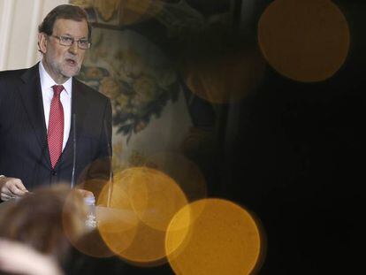 Rajoy, este viernes, durante la rueda de prensa.