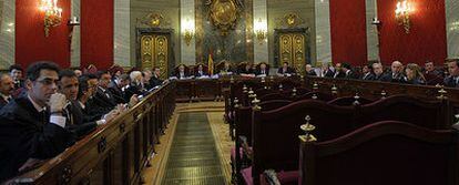 Aspecto de la Sala Segunda del Tribunal Supremo donde ayer se vieron los recursos contra la sentencia por los atentados del 11-M.