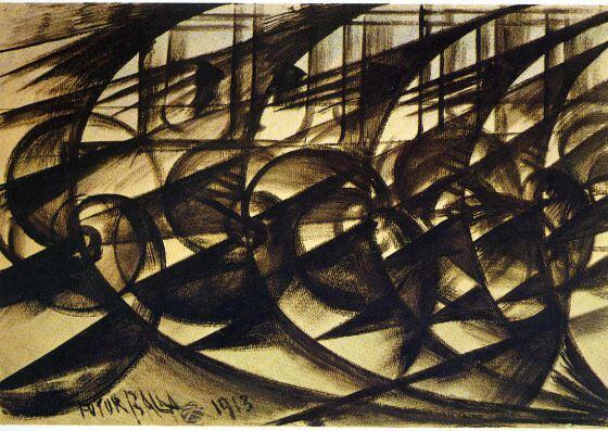 'Velocidad de automóvil' (1913) de Giacomo Balla.