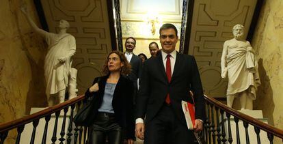 Pedro Sánchez, en su llegada al Congreso este martes.