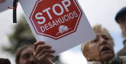 Manifestación de afectados por desahucios.