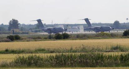 Aviones de transporte de la Fuerza A&eacute;rea de Estados Unidos, en Mor&oacute;n. 