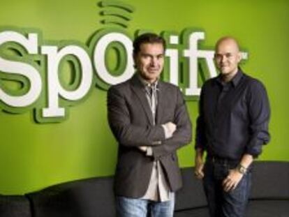 Daniel Ek (dcha) y Martin Lorentzon, fundadores de Spotify.