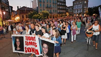 Marcha por Sonia Iglesias, el viernes en Pontevedra.