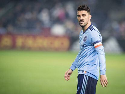 David Villa durante un partido con el New York City.