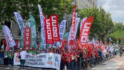 Manifestación de funcionarios de justicia el pasado 25 mayo de 2023 en Madrid.
