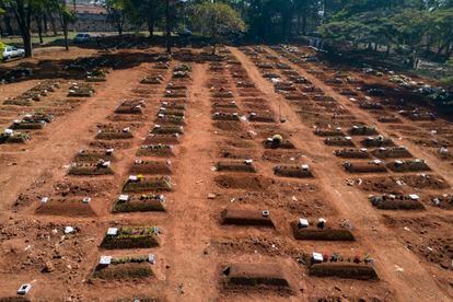 Un cementerio en Vila Formosa, São Paulo, el pasado 6 de agosto.