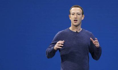 Mark Zuckerberg, durante la intervención de este martes.