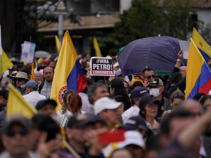 Imágenes de la marcha en Bogotá, el 15 de febrero de 2023.