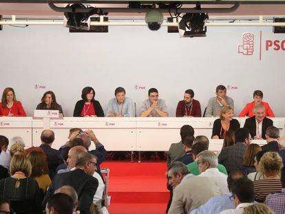 Reunión del Comite federal del PSOE en la sede de Madrid.