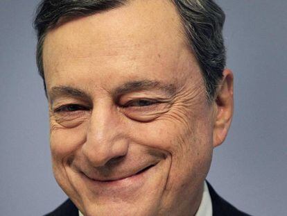 El presidente del BCE, Mario Draghi, en Fráncfort (Alemania) tras la reunión del Consejo de Gobierno del pasado 8 de marzo. 