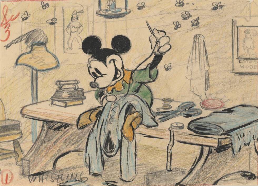 Dibujo de Mickey Mouse de 1938.