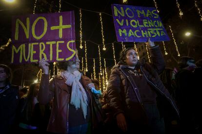 Manifestación contra la violencia machista en el paseo de Gracia de Barcelona, el 25 de noviembre.