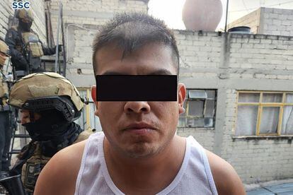 Xavier N in the custody of the Mexico City police, this July 3.