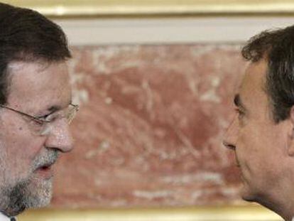 Zapatero y Rajoy, durante los actos conmemorativos del Día de la Constitución.