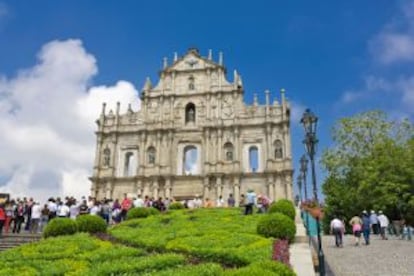 Ruinas de la catedral de San Pablo, del siglo XVII, en Macao (China).