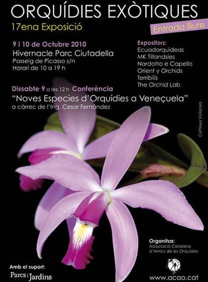 Cartel de la exposición de Barcelona: 'Orquídeas exóticas'
