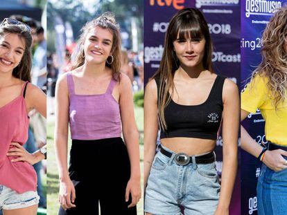 Ana Guerra, Amaia Romero, Aitana Ocaña y Miriam Rodríguez, en el casting de Operación Triunfo en Madrid, el 10 de julio.