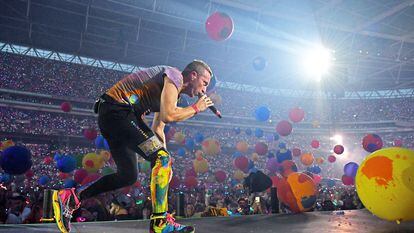 El cantante Chris Martin, el 12 de agosto en el concierto de Coldplay en Londres.