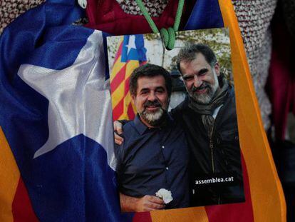 Los l&iacute;deres de ANC y &Ograve;mnium Cutural, Jordi S&agrave;nchez y Jordi Cuixart.