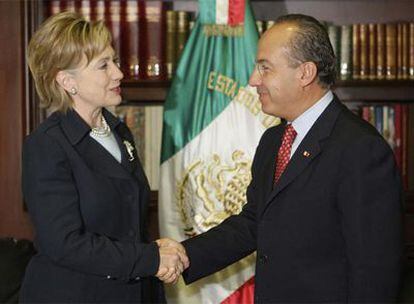 Hillary Clinton y Felipe Calderón