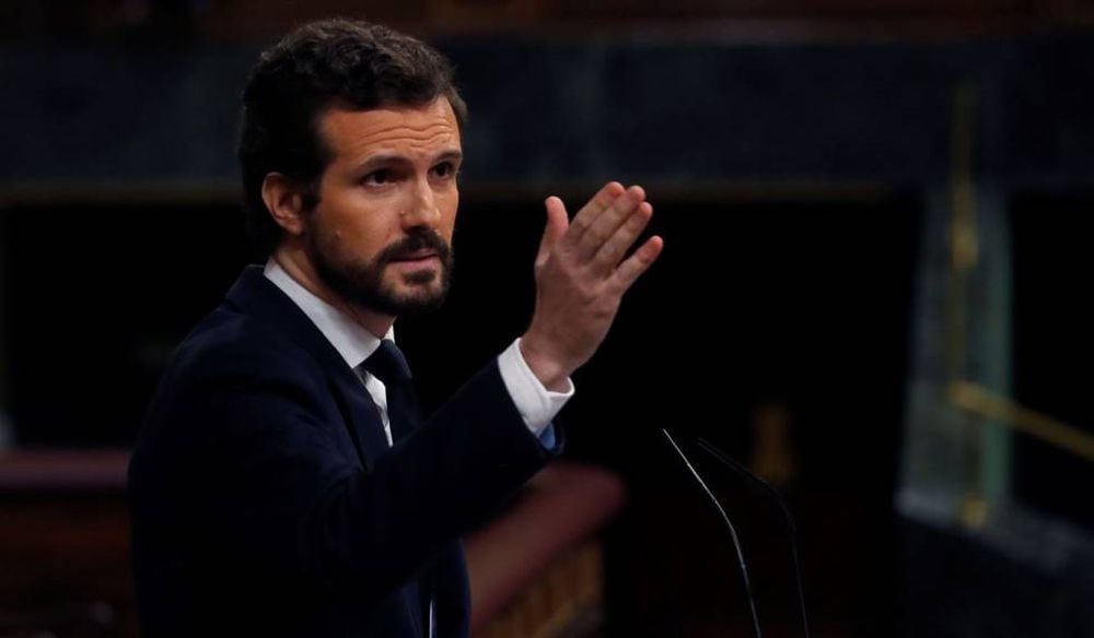 El líder del PP, Pablo Casado, en el Congreso de los Diputados.