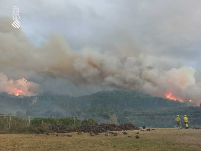 Una imagen del incendio por la tarde.