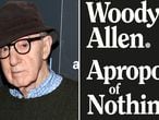 This combination photo shows director Woody Allen at a special screening of "Wonder Wheel" in New York on Nov. 14, 2017, left, and a cover image for  "Apropos of Nothing," Allen's autobiography. Allen's memoir has been released with a new publisher. It was dropped last month after widespread criticism. But it came out Monday by Arcade Publishing with little advance notice. (AP Photo, left, Arcade Publishing via AP)