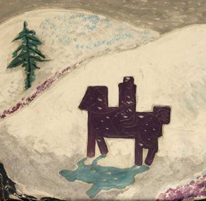 'Caballito en la nieve', óleo sobre lienzo de José Moreno Villa.
