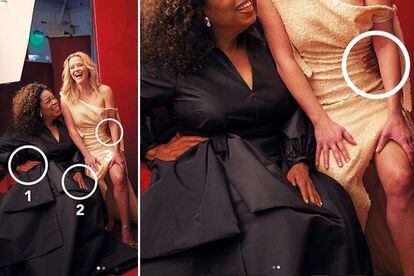 Las 3 manos de Oprah en la famosa portada de ‘Vanity Fair’.