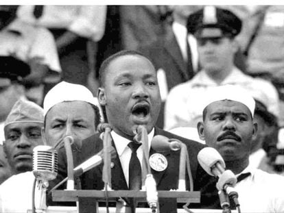 Martin Luther King, en su hist&oacute;rico discurso en Washington el 28 de agosto de 1963.