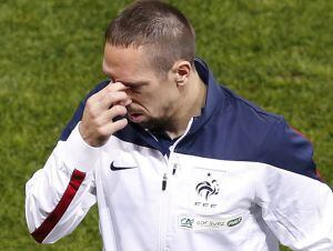 Ribéry, durante un entrenamiento con Francia