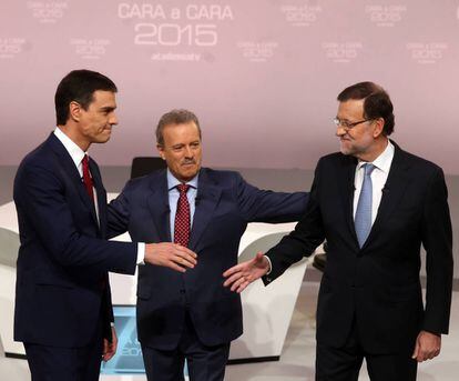 Rajoy y S&aacute;nchez en el debate del pasado diciembre. 